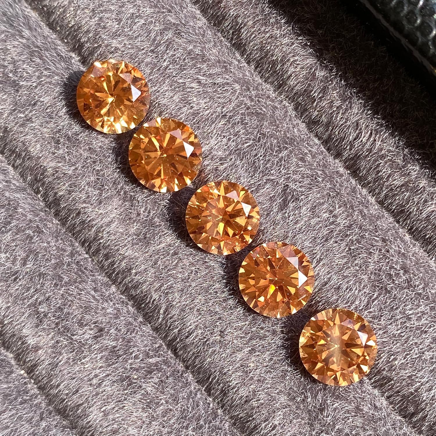 Lab-Grown Orange Sapphire, Round Cut Loose Stone, For Jewelry DIY Making, Earrings, Necklaces, Bracelets, Rings