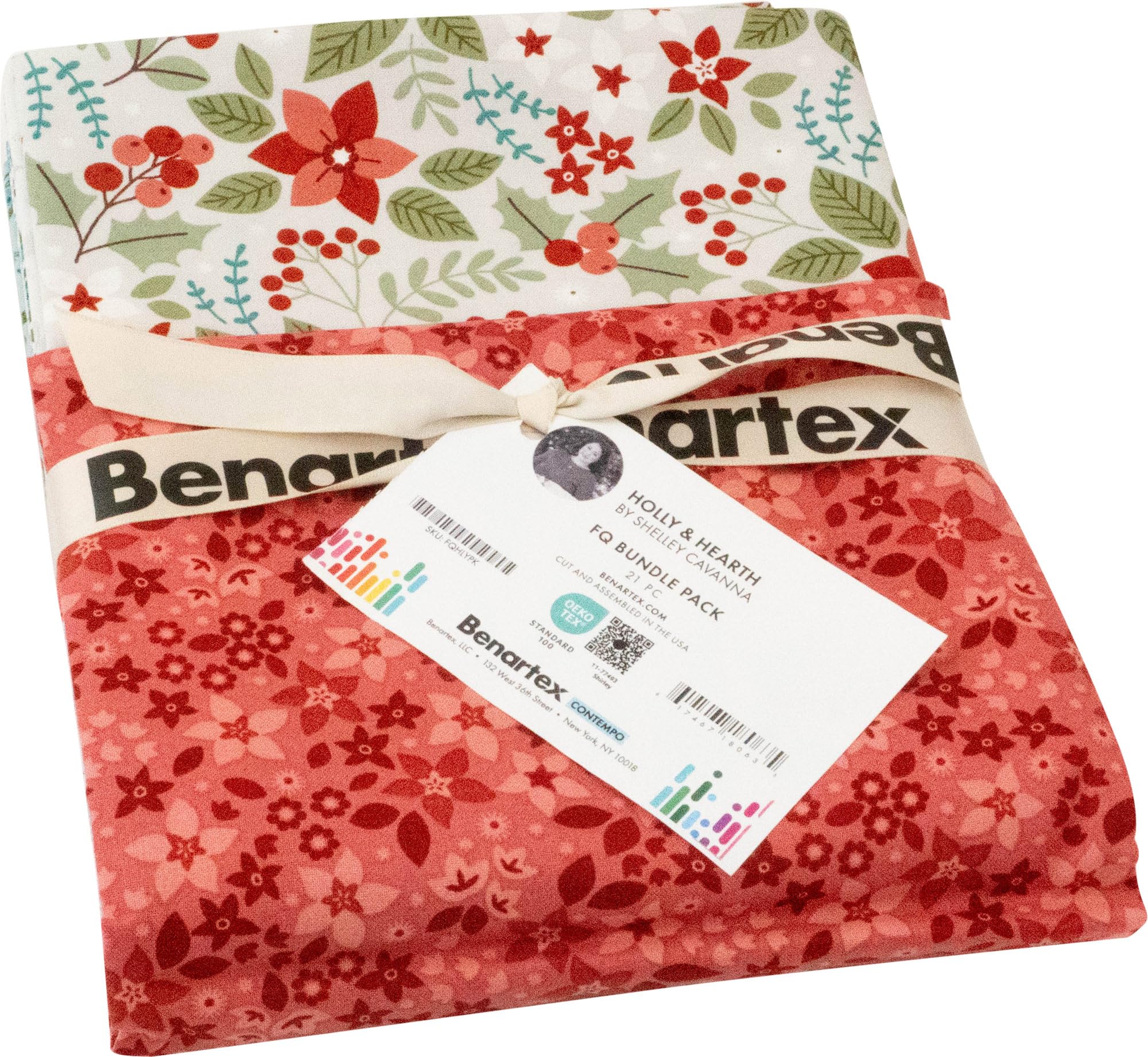 Benartex Assorted Shelley Cavanna Holly & Hearth 21 Fat Quarters