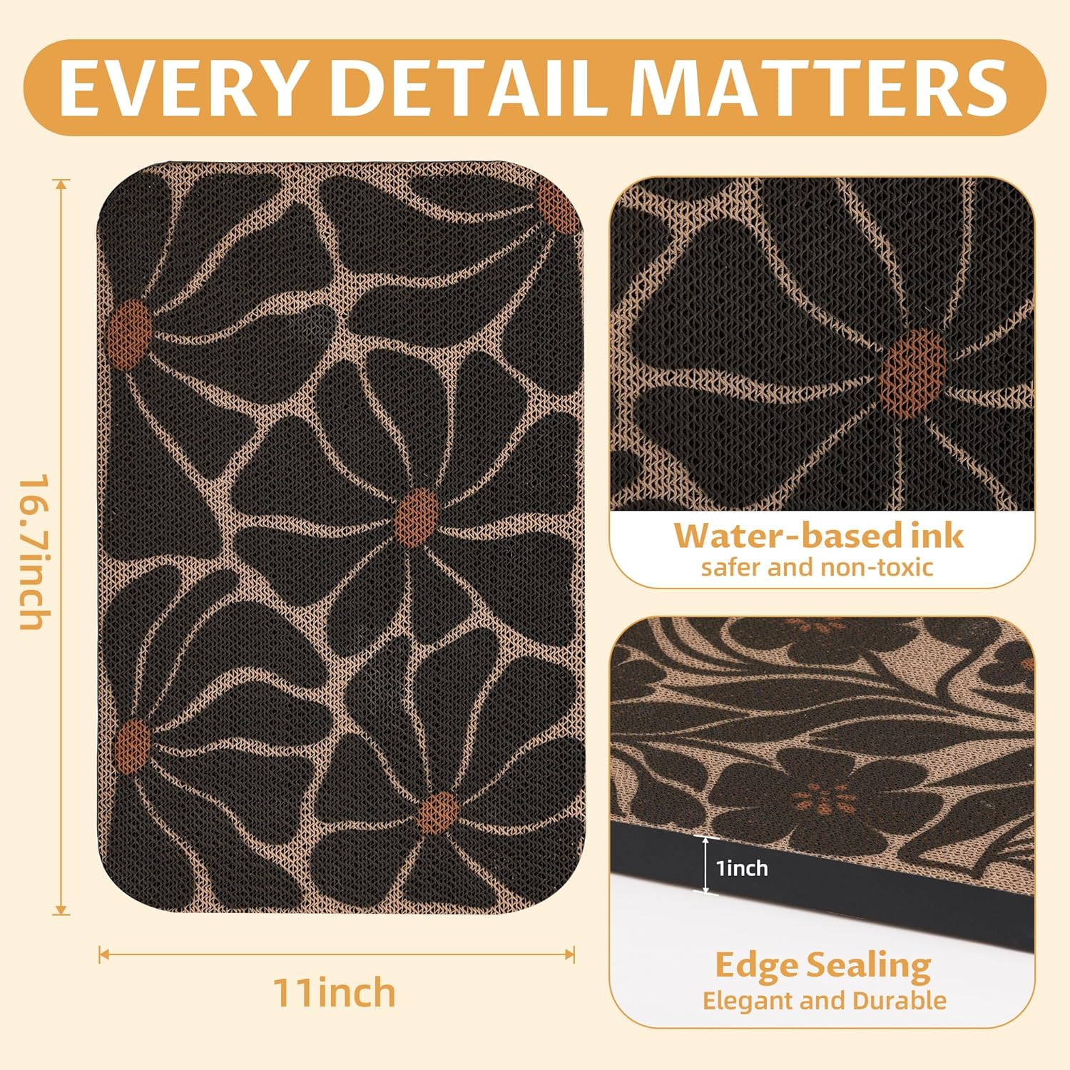 2 Packs Art Cat Wall-Mountable Scratching Board 16.7x11x1 Inch Cat Wall Scratch Pad and Scratcher for Indoor Cats Furniture Protector (Series4)