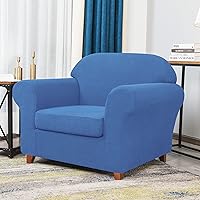 Vista 450 de CHUN YI - Funda elástica para sofá (7 piezas), funda para sofá de 3 plazas con tres respaldos y cojines separados con banda elástica, tela jacquard