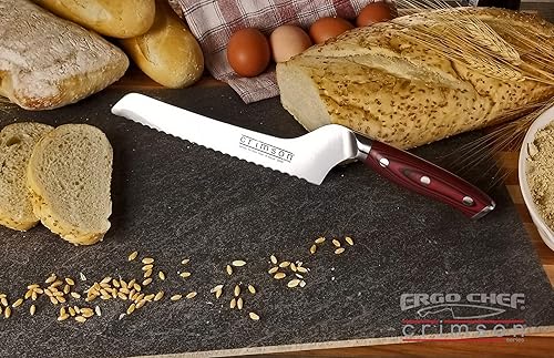 Miniatura 7 de Ergo Chef Crimson Series Cuchillo de pan serrado offset de 8 pulgadas