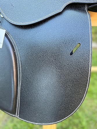Premium Full Grain Black Leather Jumping English Saddle 16 and 17 Inch Comfortable Seat (17)