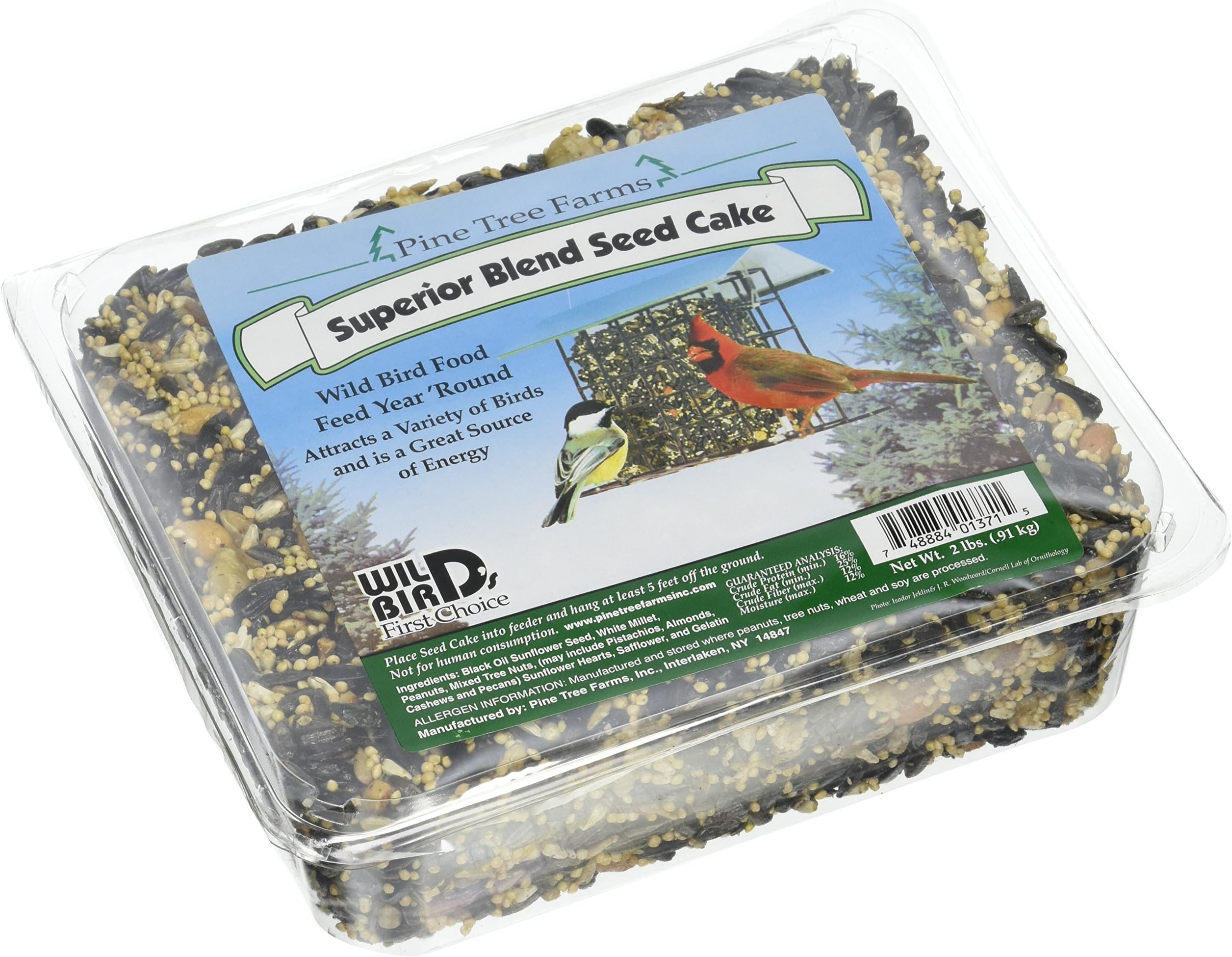 Pine Tree Farms 1371 Superior Blend Seed Cake, 2 Pounds Pet Bird Feeders Patio