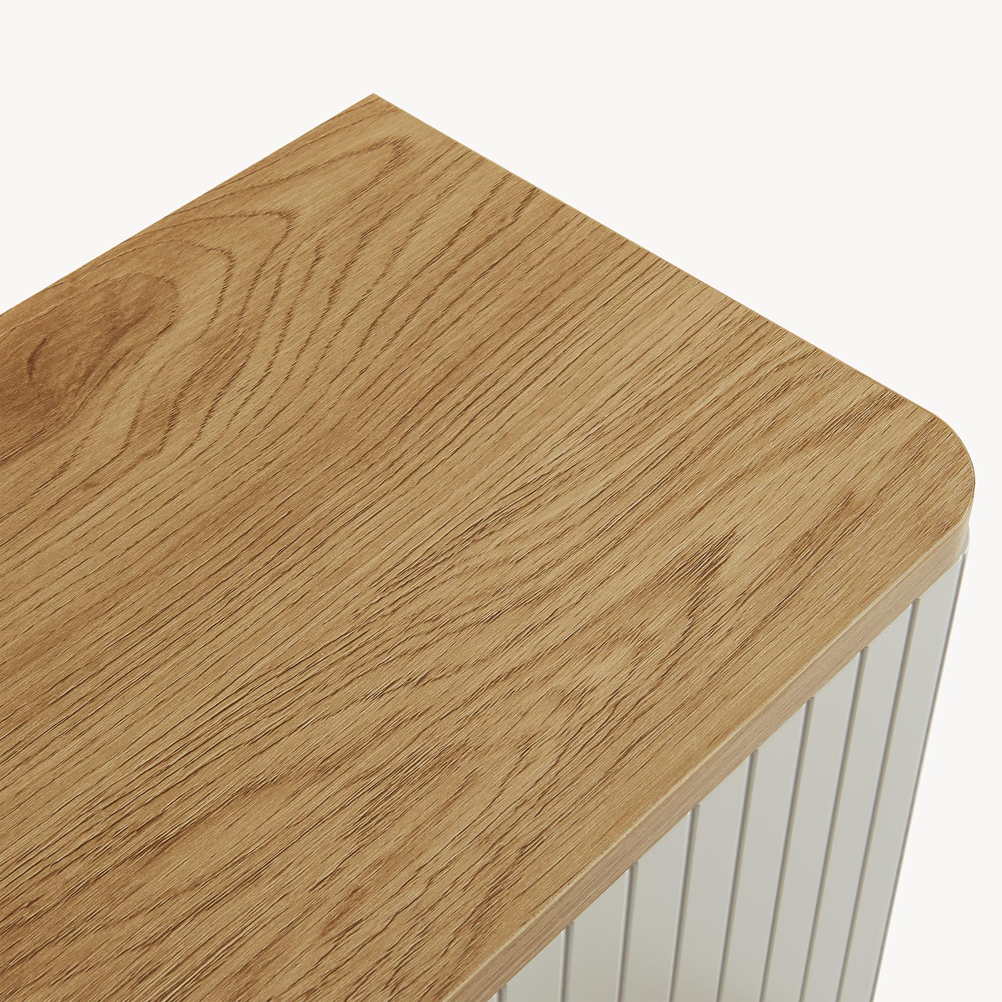 [en.casa] Armadietto a Muro con Anta Mobiletto da Parete con Vano Aperto e Ripiano Pensile Multiuso con Mensola per Bagno Cucina Ingresso 50 x 45 x 24 cm - Effetto Rovere/Avena Oatmeal