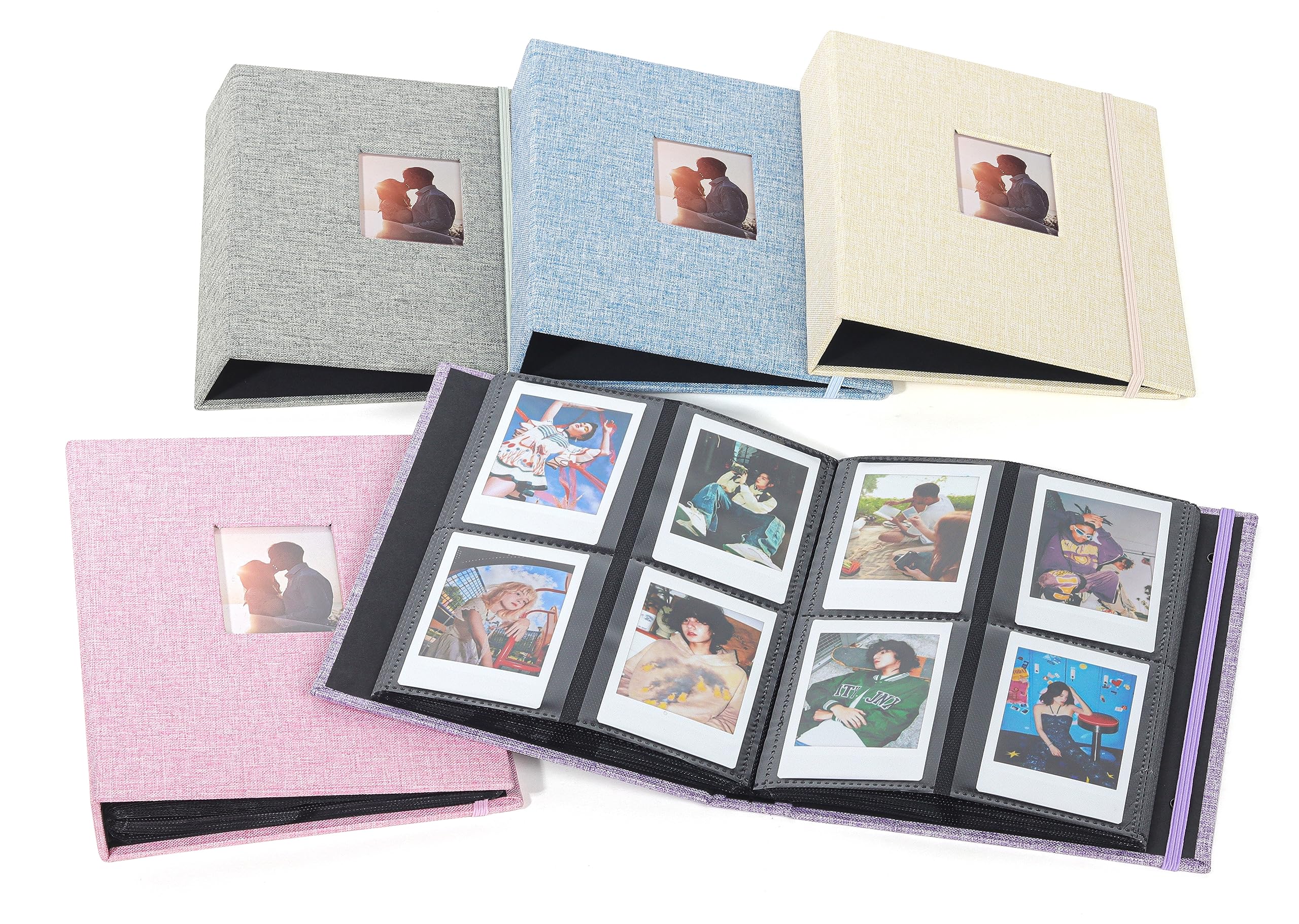 208 Pockets Mini Film Photo Album Book for 3x2 inch Fujiflim Instax Mini Evo Hybrid 7s 8 25 50s 90/ Pringo 231/ Instax SP-1/ Polaroid PIC-300P/ Z2300 Films (Grey) 1