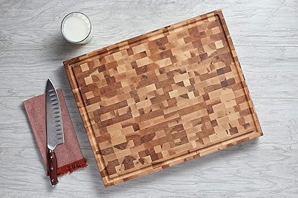 Labell Boards L16206 Large Canadian End Grain Butcher Block with Groove, 16x20x1.5, Maple