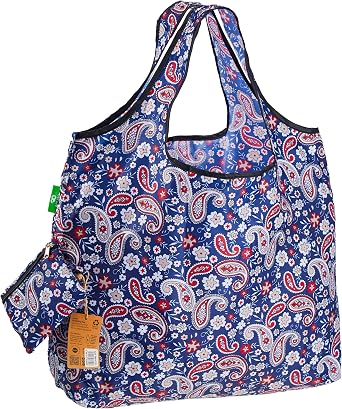 ECO CHIC Foldable Reusable Large Recycled Grocery Bags Lightweight Shopping Tote Bags with Storage Pouch