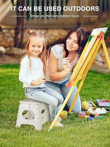 Miniatura 5 de Dyforce Taburete plegable antideslizante  Taburete plegable de alta calidad de 11 pulgadas de altura para niños, cocina, jardín, baño, campamento,