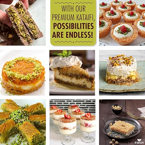 Miniatura 10 de Hakan Kataifi Masa filo en tiras, Pasta para pastel de Kataifi, Kadayif para Barra de Chocolate Dubai con Pistacho, Knafeh, Kunafa, Masa para