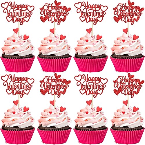 Vista 69 de 36 piezas de decoración de cupcakes para el día de San Valentín, dulce amor, San Valentín, para el día de San Valentín, fiesta de cumpleaños