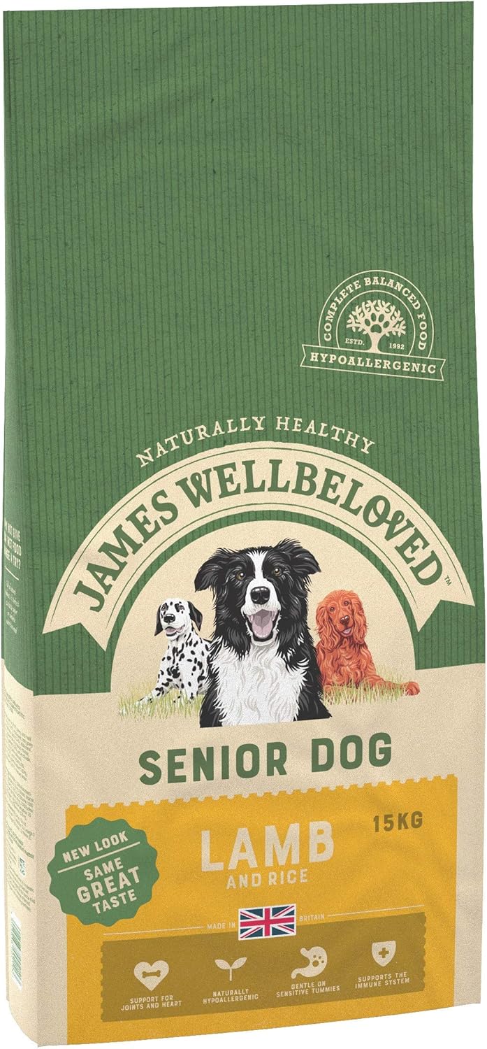 James Wellbeloved Complete Dry Senior Dog Food Lamb and Rice, 15 kg