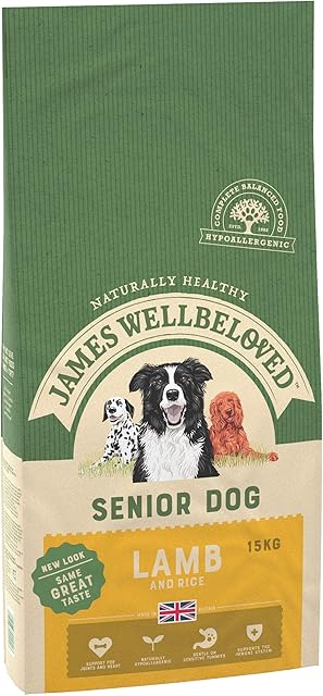 James Wellbeloved Complete Dry Senior Dog Food Lamb and Rice, 15 kg