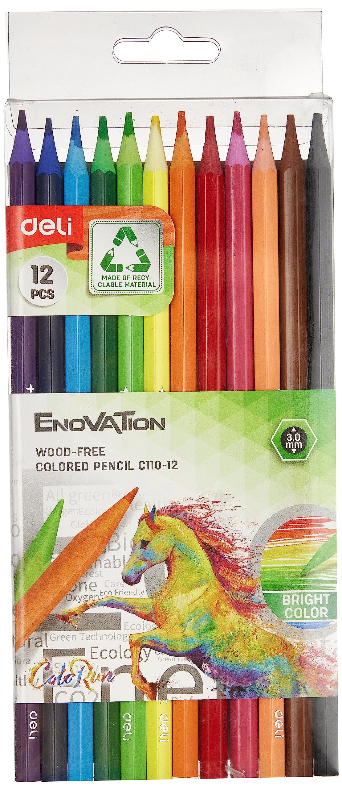 Deli EC110-12 Colored Pencil 12-Pieces, Assorted