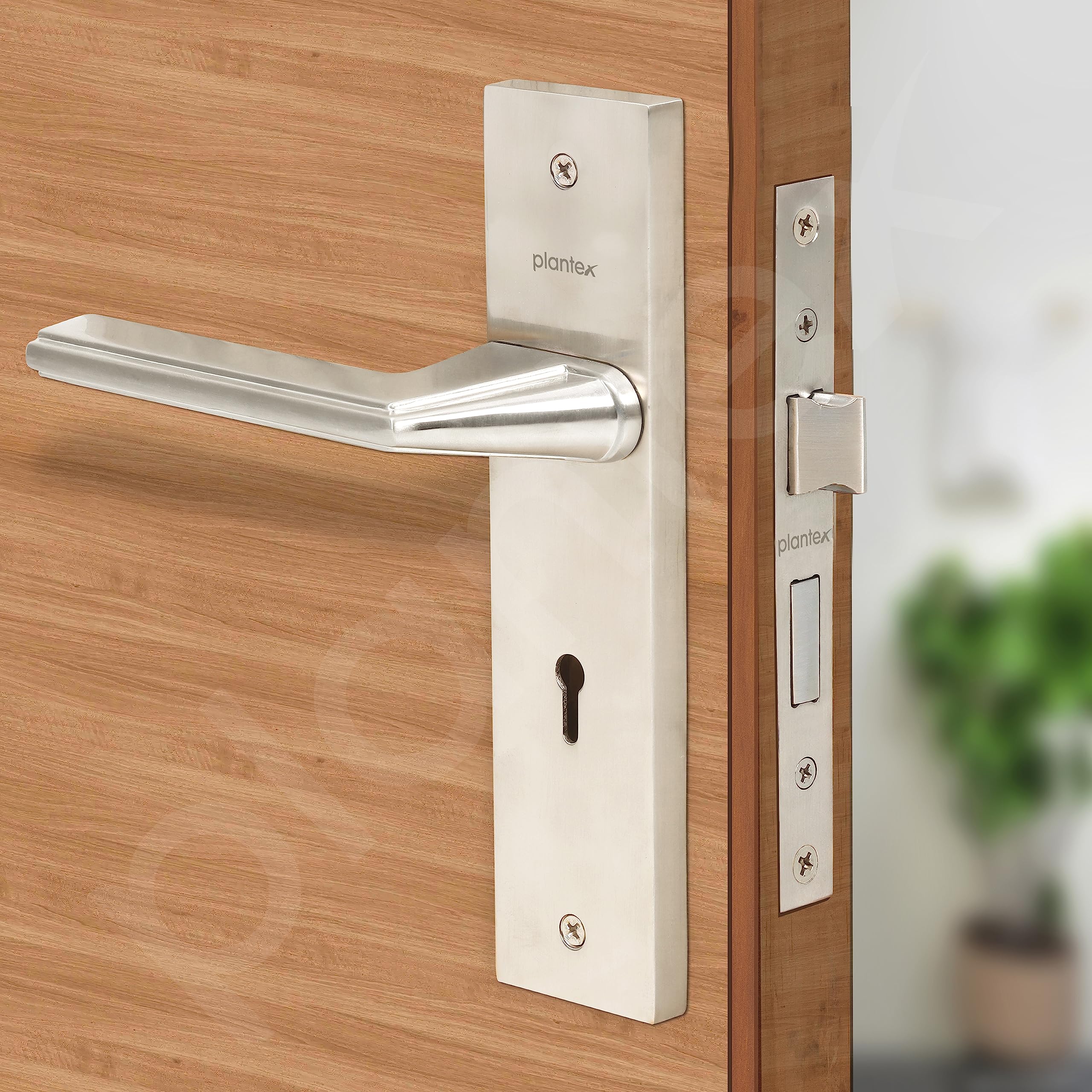 Plantex Heavy-Duty Door Lock Set - Main Door Lock Handle Set/ 6-Lever Lock Mechanism with 3 Years of Warranty/Mortise Lock with 3 Keys, Brass Lockbody (Matt) — Amazon image 7