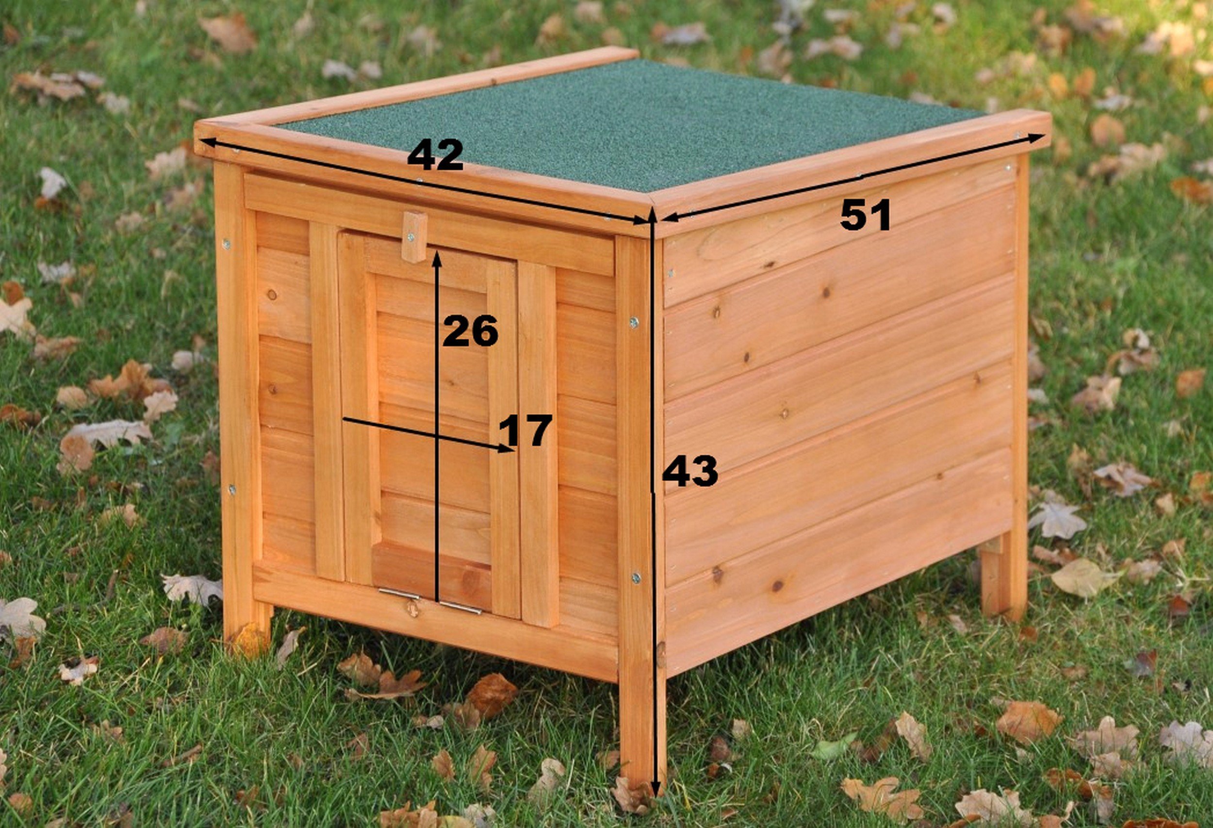nanook Maison Cage clapier pour Petits Animaux Choupinou - 42 x 51 x 43 cm (LxPxH) Couleur Bois Naturel