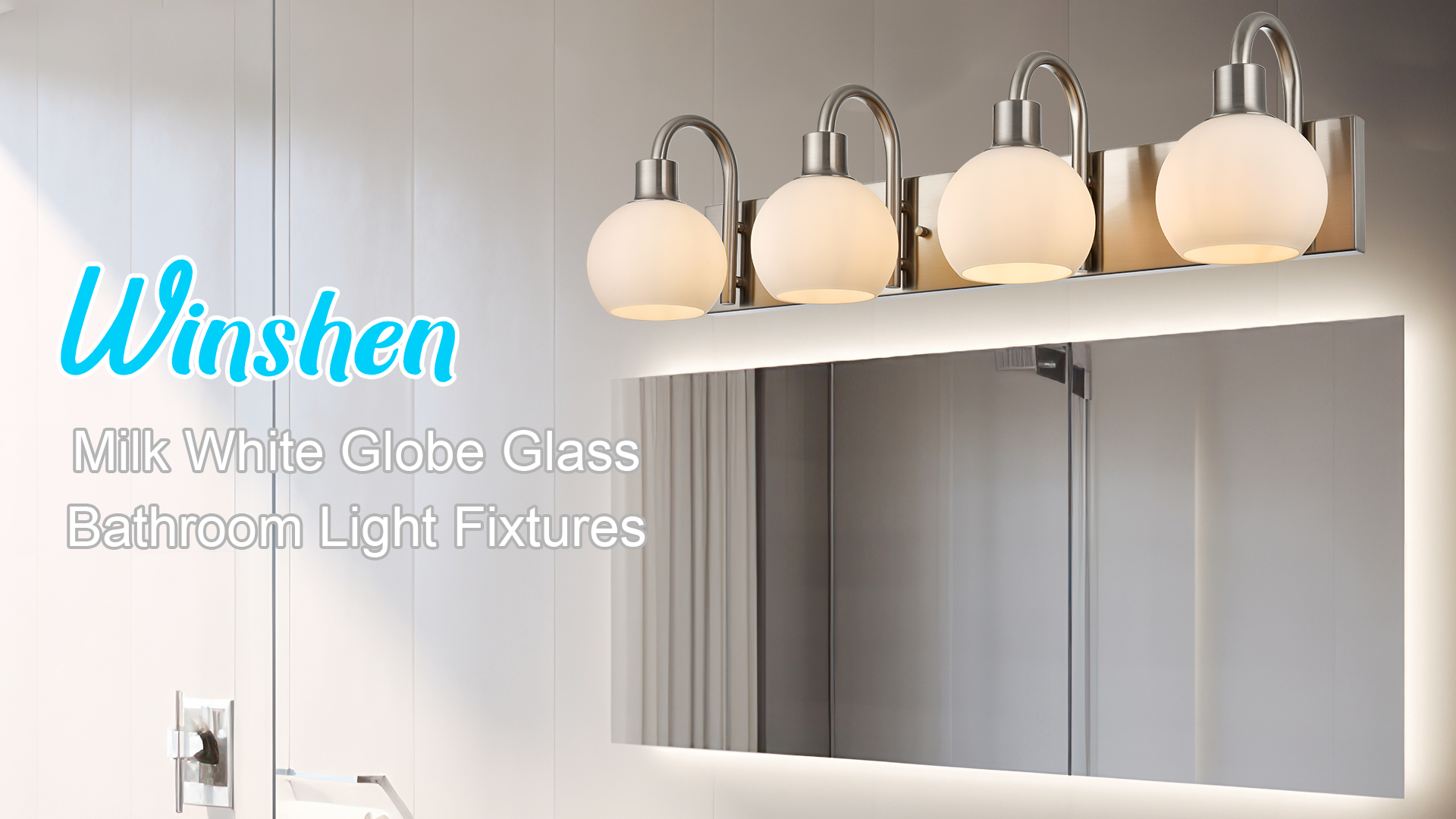 Image of 3-Lights Vanity Lights Globe Glass Rustic Bathroom Light Fixtures for Over Mirror Kitchen with Seeded Lampshades