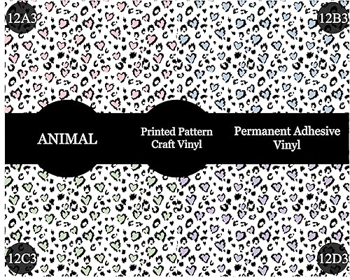 Miniatura 2 de Vinilo adhesivo permanente con estampado de animales, hojas de 12 x 12 pulgadas, funciona con cortadores de manualidades (2)