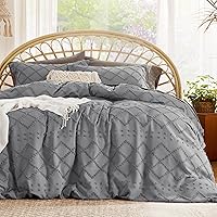 Vista 13 de Bedsure - Funda nórdica estilo bohemio tamaño Queen - Ropa de cama de lino transpirable y suave, funda de edredón lavable a máquina para todas