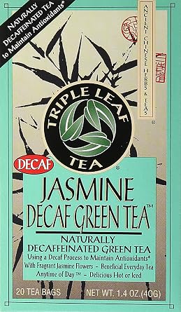 Triple Leaf Tea Jasmine Green Tea, Decaffeinated, 20 Count