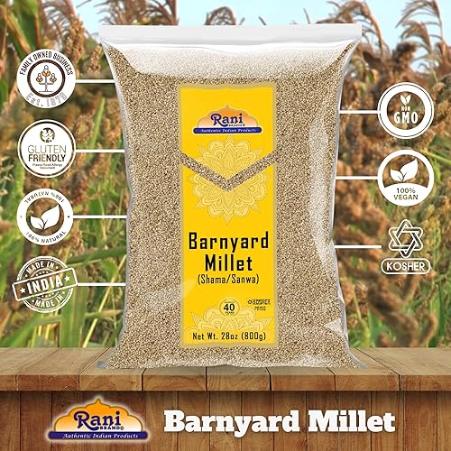 Miniatura 4 de Rani Barnyard Millet (Echinochloa Esculenta Frumantacea) Semillas enteras de grano antiguo 28 onzas (1.75 libras) 28.22 oz  Todo natural  Apto para