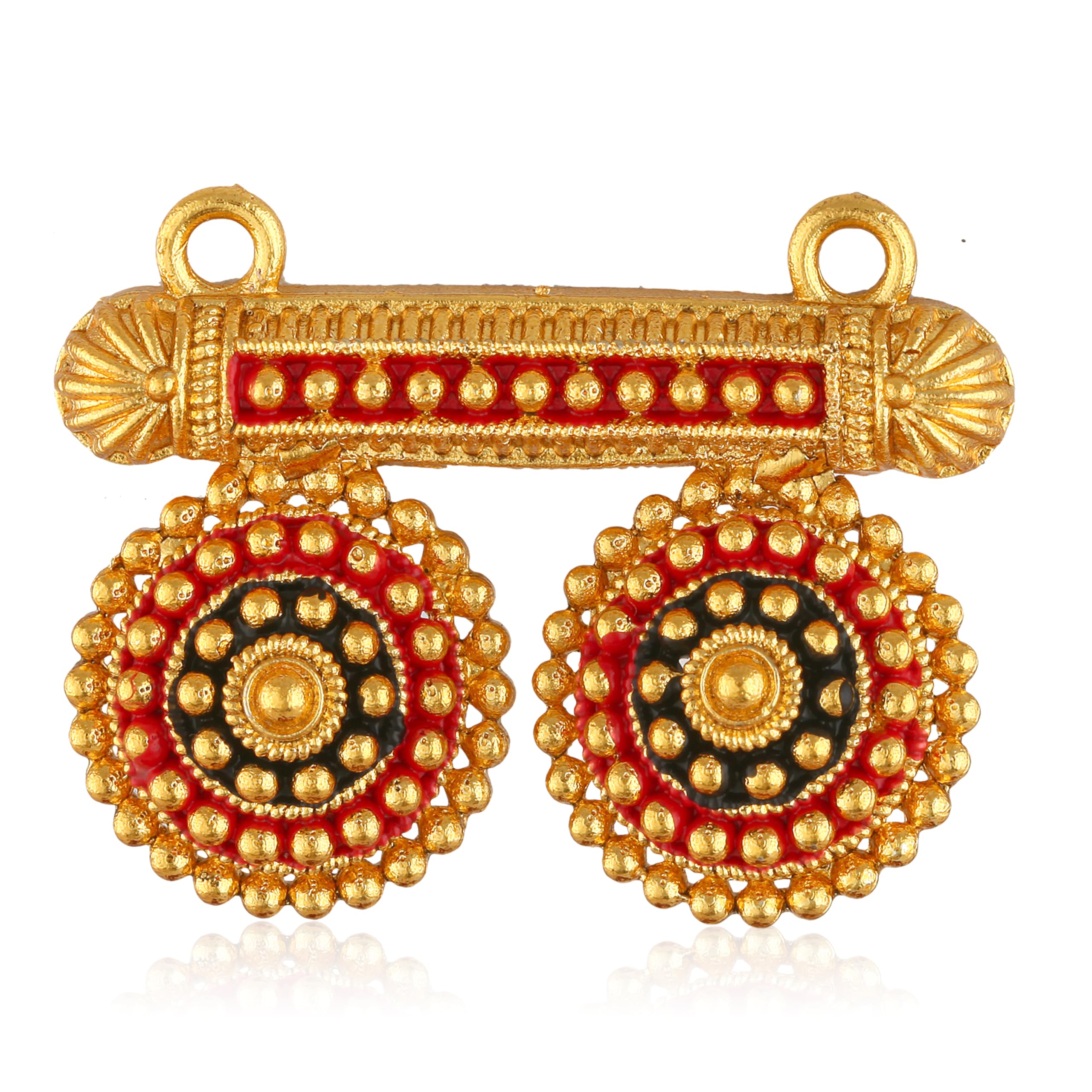 Vivastri's Round Shaped Traditional Alloy Gold Plated Designed & colourfull Mangalsutra Pendant/Tanamani For Womens (Only Pendant No Chain)-VIVA1589MSPG-ONLY-image-9