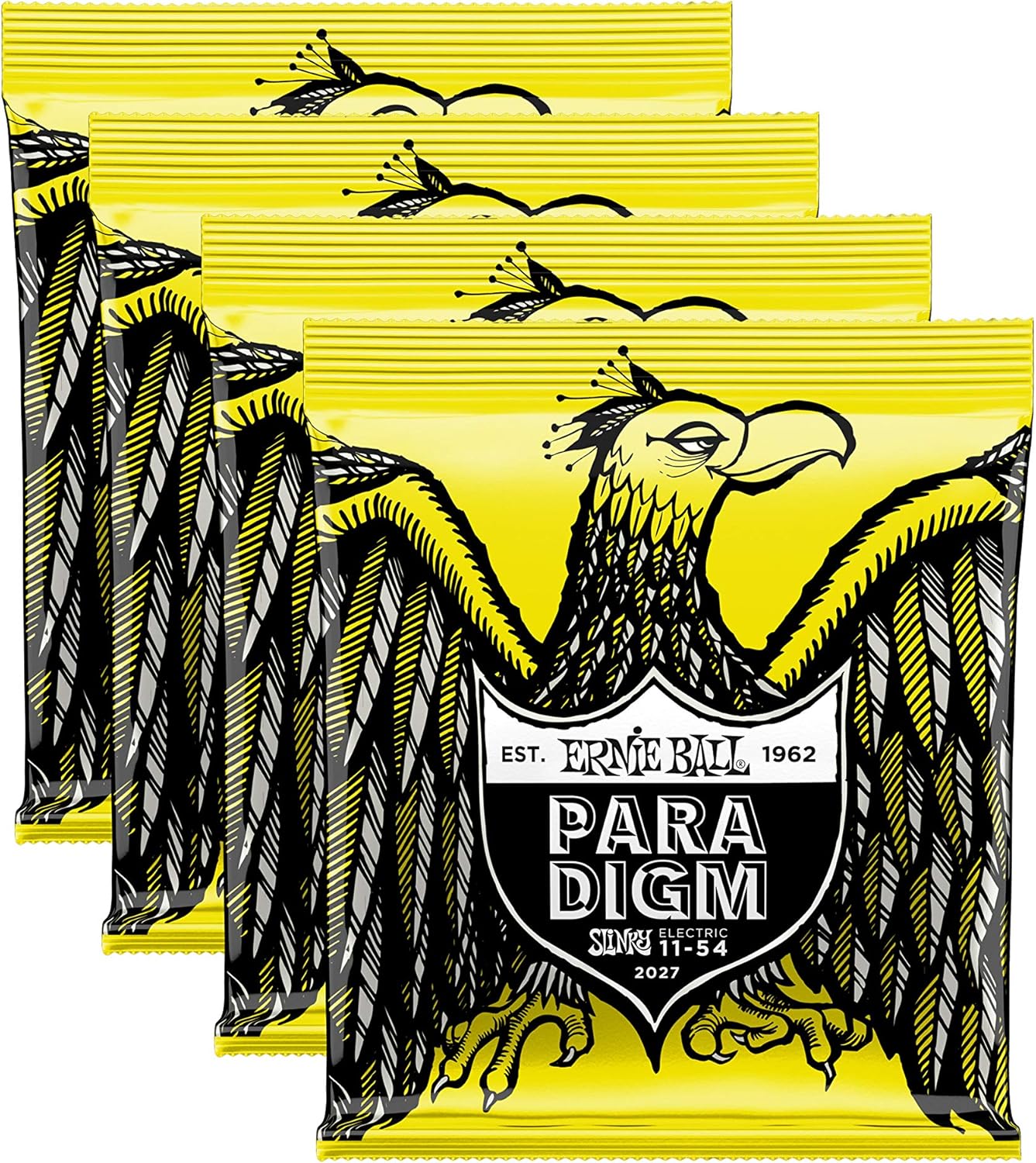 4 PACK Ernie Ball 2027 Paradigm Electric Guitar String Beefy Slinky (11-54)