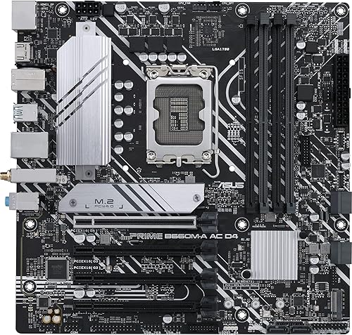 Miniatura 2 de ASUS Prime B660M-A AC D4 LGA 1700 (Intel 12.ª generación) mATX placa base (PCIe 4.0, DDR4, 2X M.2 PCIe 4.0 ranuras, Wi-Fi 5, USB 3.2 Gen 1 tipo C,