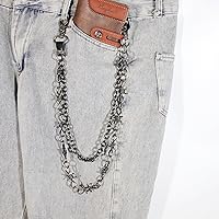 Vista 65 de Cadenas punk unisex para pantalones, cadenas de cinturón de alta resistencia, pantalones de hip hop, cadena de jeans con cierres de langosta