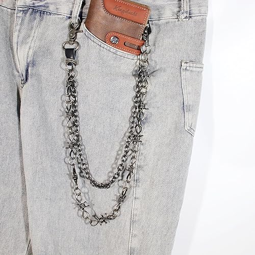 Miniatura 65 de Cadenas punk unisex para pantalones, cadenas de cinturón de alta resistencia, pantalones de hip hop, cadena de jeans con cierres de langosta