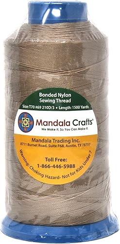 Miniatura 2 de Mandala Crafts - Hilo de nailon para coser cuero, tapicería, mezclilla y para trenzar el pelo resistente, 1500 yardas, tamaño 69 T70