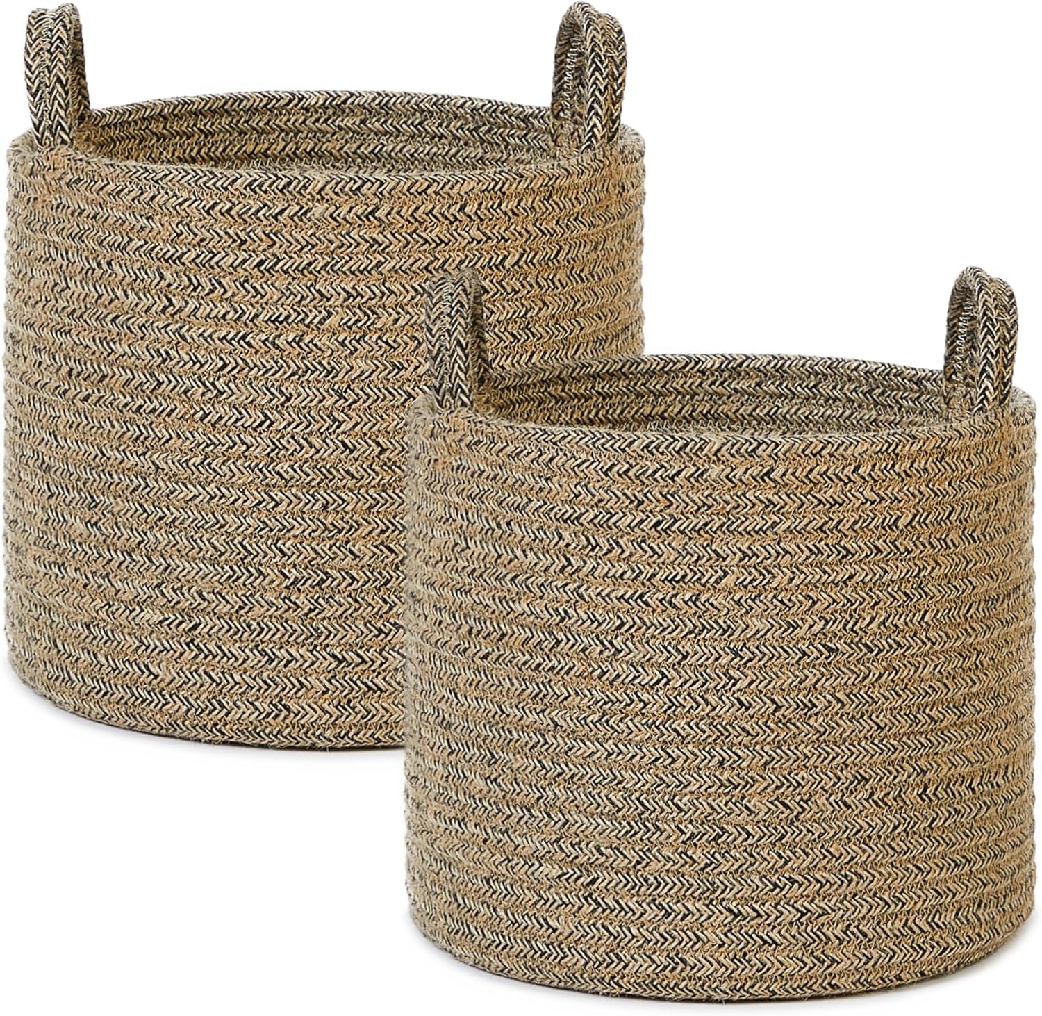 Ocean Home Textile 2'li Siyah Kırçıllı Jüt Halat Sepet Set 26 x 22 cm