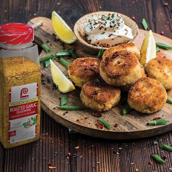 Lawry's Roasted Garlic Seasoning with a Touch of Sea Salt, 24.5 oz - One 24.5 Ounce Container of Low Sodium Roasted Garlic Seasoning, Perfect for Roasts, Steaks, Vegetables and More
