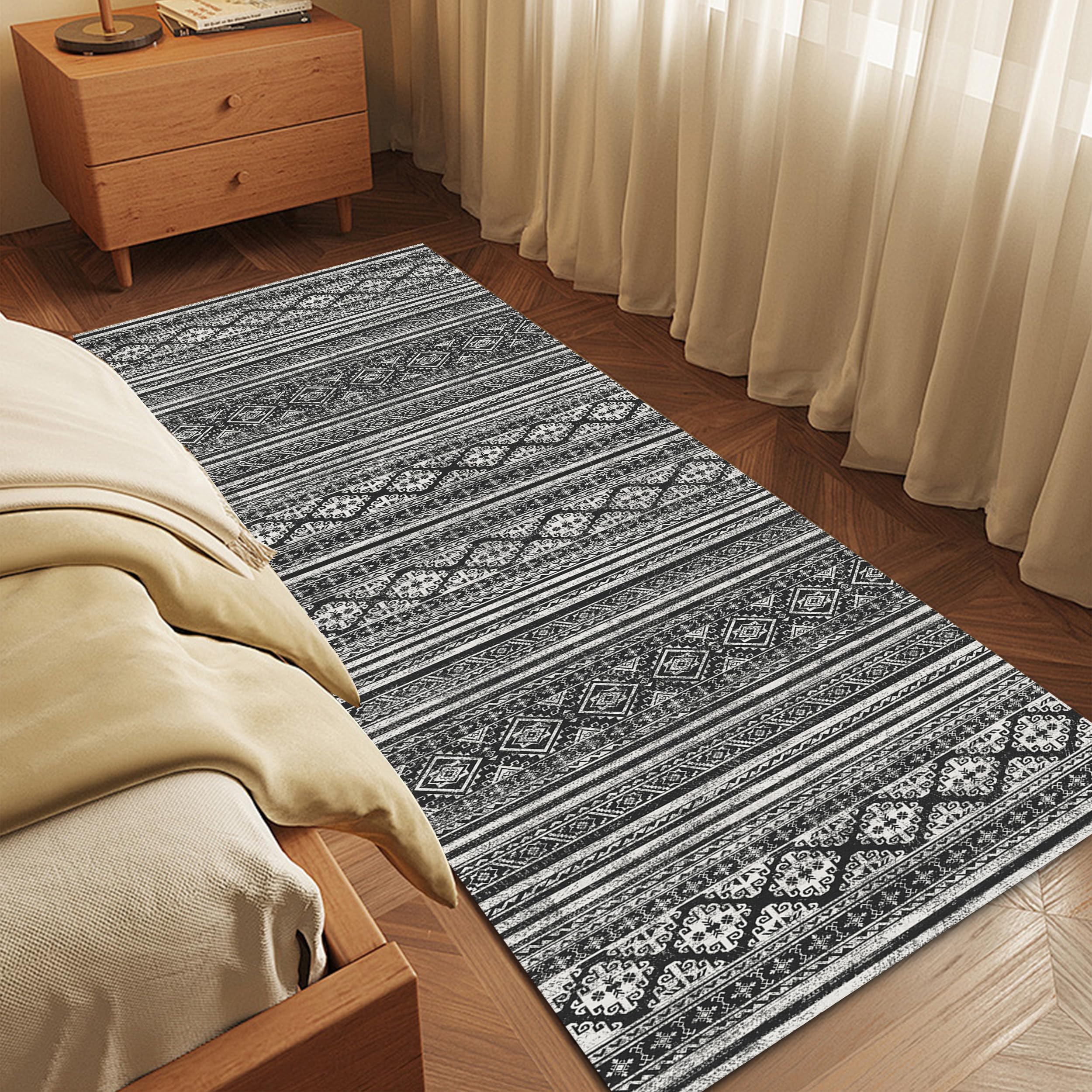 RUGSURE Washable Area Rugs 2'6'' x 8' - 1/6 Thick - Moroccan-Inspired -Stain & Water Resistant Non-Slip - Resistant Rug for Living Room, Bedroom,