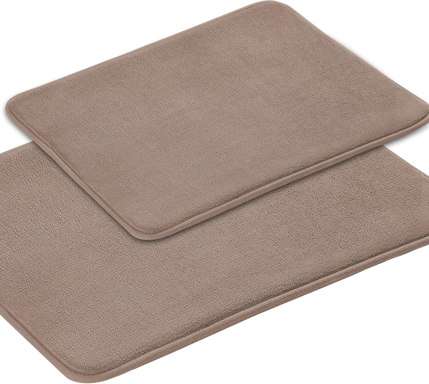 Turquoize Bathroom Rugs and Mats Sets Memory Foam Bath Mats for Bathroom Non Slip Bathroom Floor Mat Extra Absorbent Rugs Microfiber Bath Mat for Kitchen /Entryway Rugs Set, 20 x 32/17 x 24, Taupe