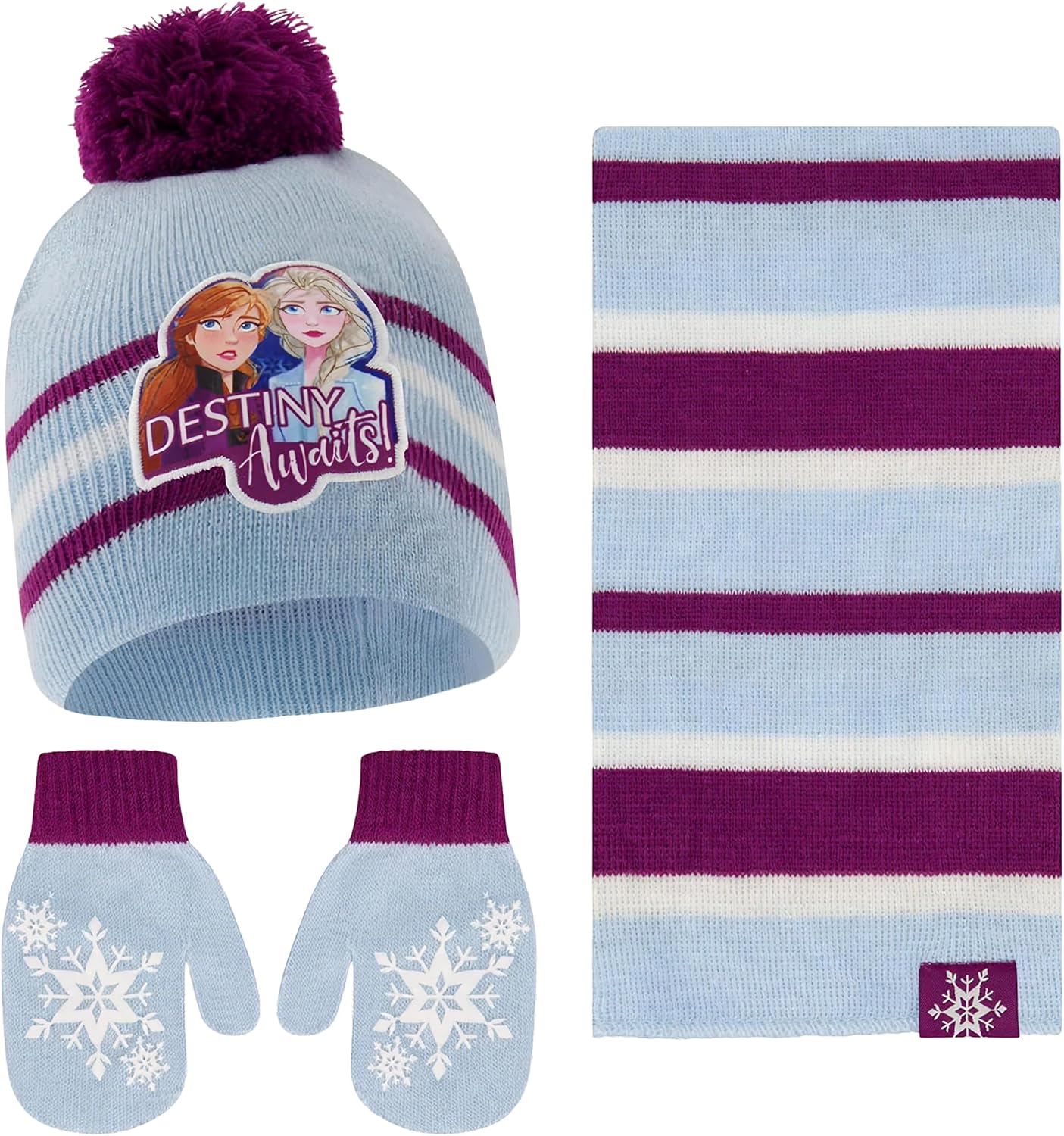 Disney Winter Hat, Scarf, and Kids Gloves Or Toddlers Mittens, Frozen Elsa and Anna Baby Beanie for Girls