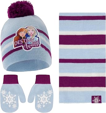Disney Winter Hat, Scarf, and Kids Gloves Or Toddlers Mittens, Frozen Elsa and Anna Baby Beanie for Girls