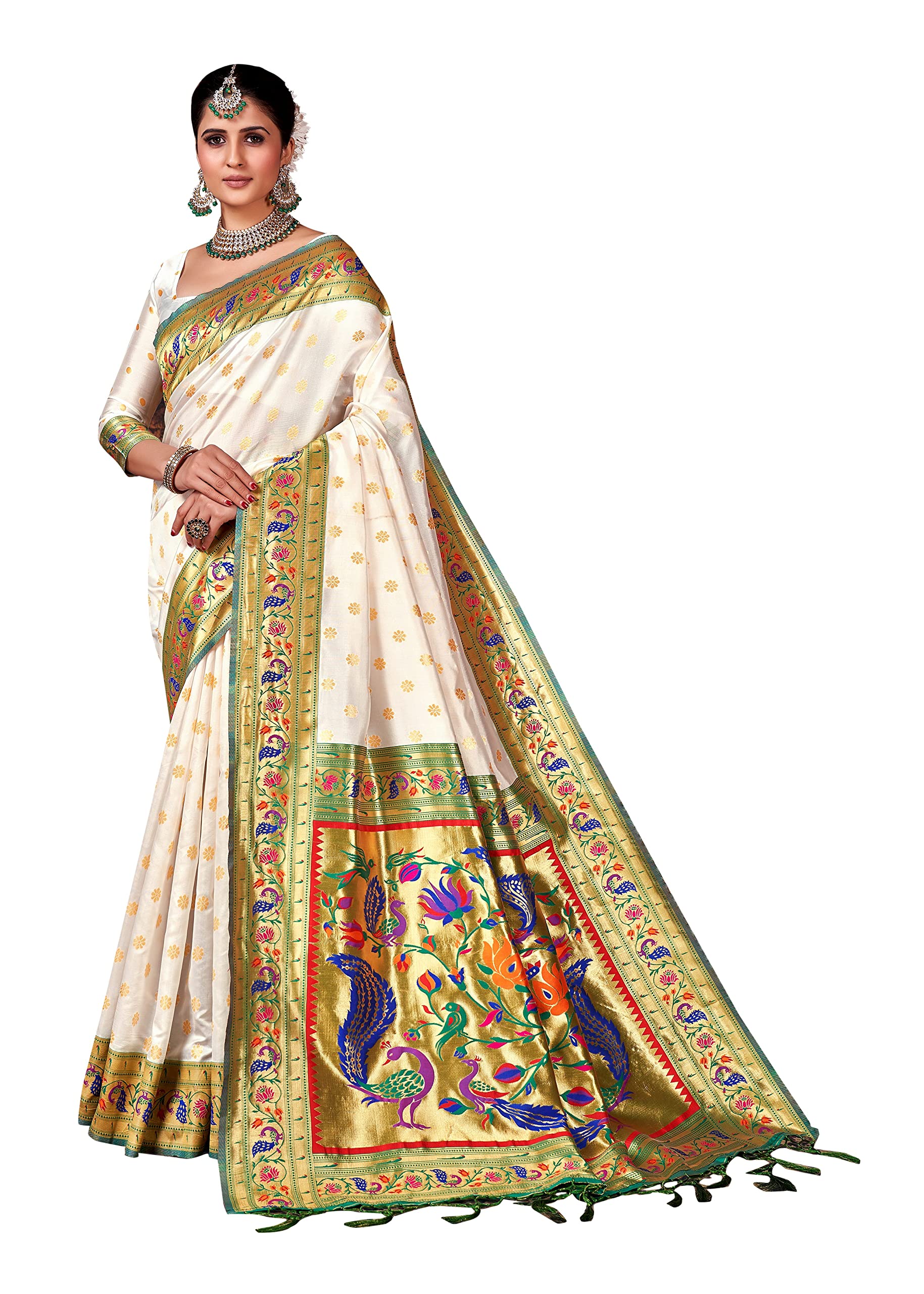 Indian Sarees for Women Banarasi Art Silk Woven Sari | Summer Outfit Wedding Gift Saree & Unstitched Blouse