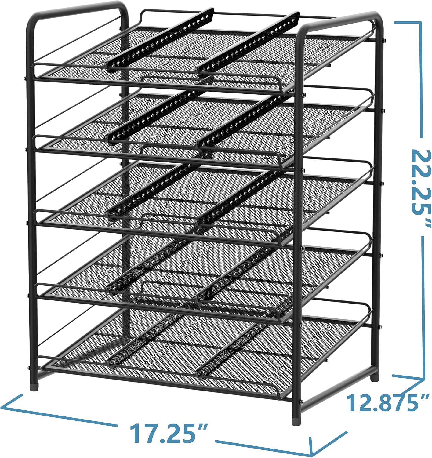 Simple Trending 5-Tier Can Rack Organizer, Can Storage Dispenser Holds up to 60 Cans for Kitchen Cabinet or Pantry, Black