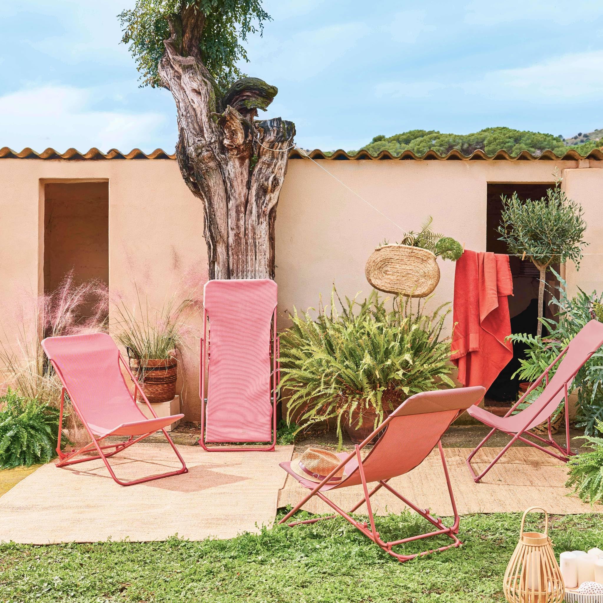 Set 4 sdraio pieghevoli Terracotta - 83x88x95 cm