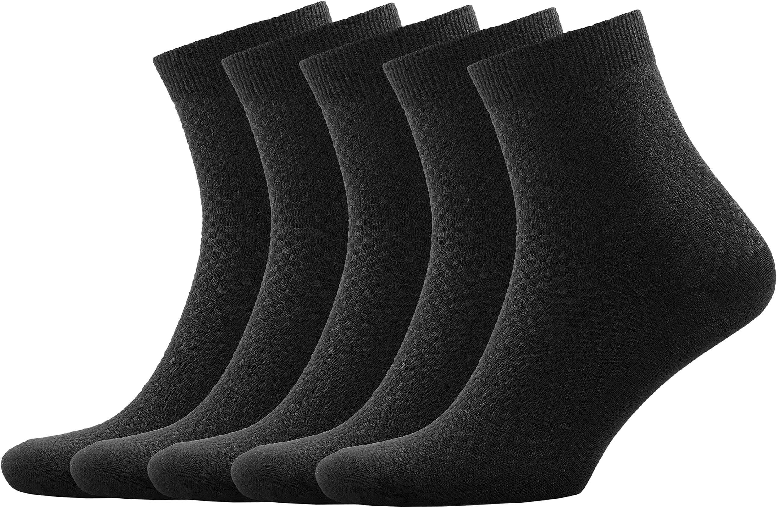 Men’s Bamboo Rayon Ankle Quarter Dress Socks 5-Pair Gift Box, Premium Quality