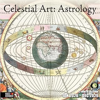 RED EMBER Celestial Art: Astrology 2026 Wall Calendar 12 Month | 12" x 24" Open | Thick & Sturdy Paper | Giftable | Calendar 2026