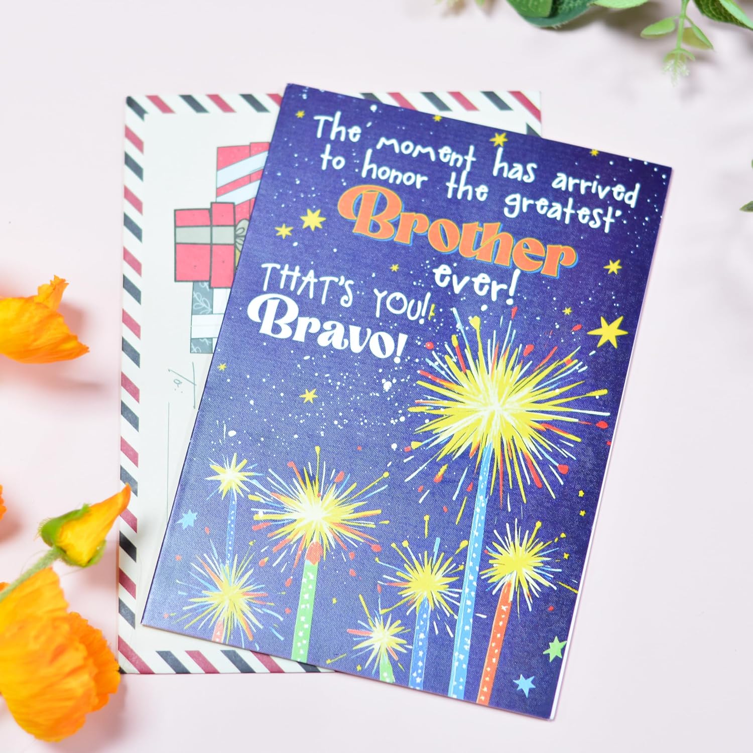 Brother Birthday Card, Birthday Card for Brother with Seal and Envelope, Brothers Cards from Sister
