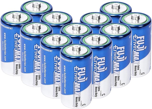 Fuji Enviromax Type C LR14 batteries, extra heavy duty, manufactured to be eco-friendly and powerful - (12 pack)