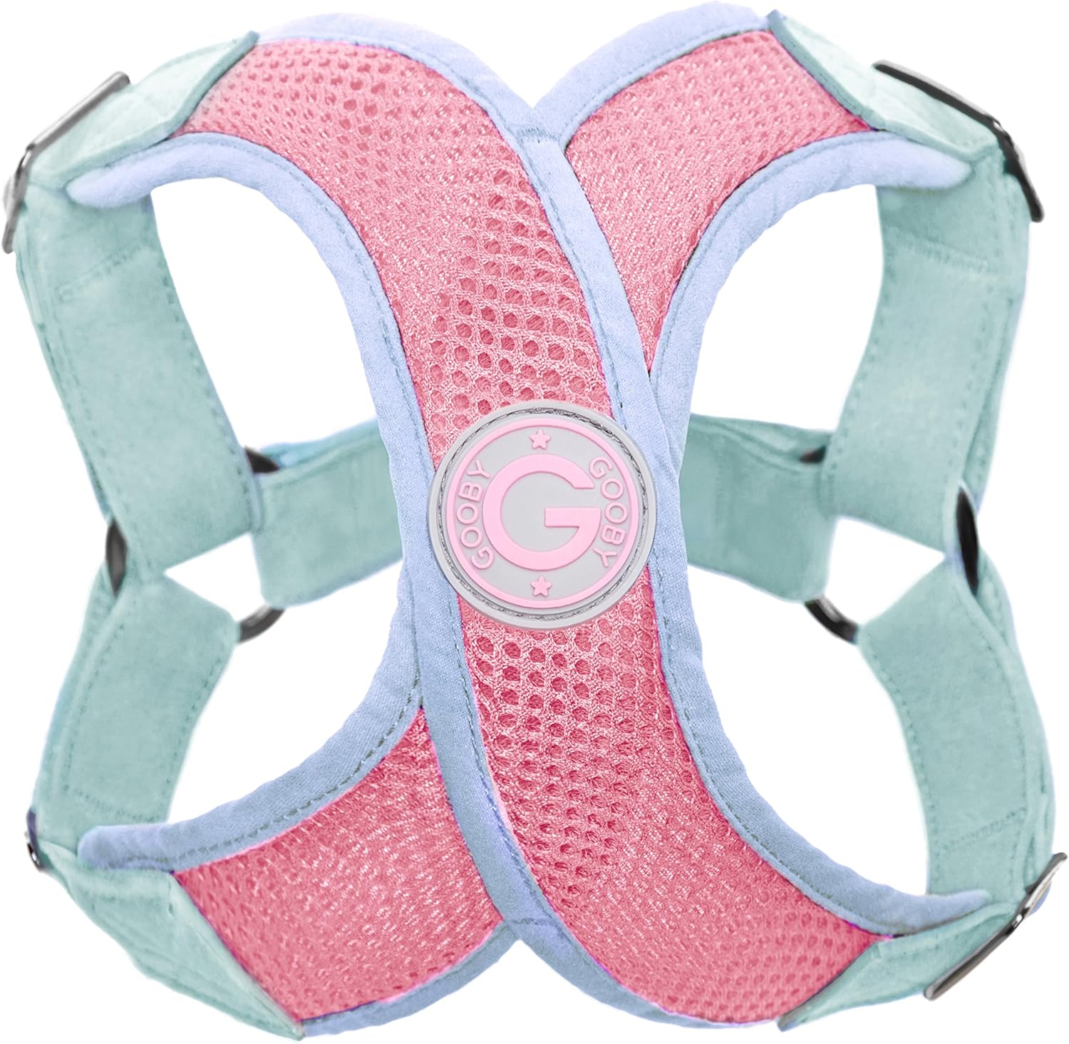 Gooby X Harness, Small Dog Choke Free Step-in Harness with Synthetic Lambskin Soft Strap, Hunter Green, Large