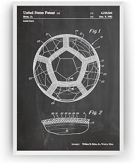Magic Posters Football 1982 Patent Print - Soccer Ball Vintage Poster Wall Art Posters Gifts For Men Women Room Blueprint Decor - Frame Not Included