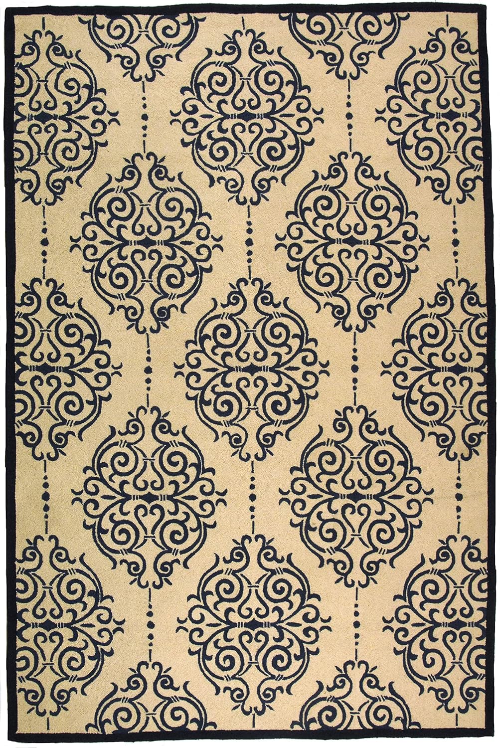 SAFAVIEH Chelsea Collection Runner Rug - 2'6" x 10', Ivory & Blue, Hand-Hooked French Country Wool, Ideal for High Traffic Areas in Living Room, Bedroom (HK142A)