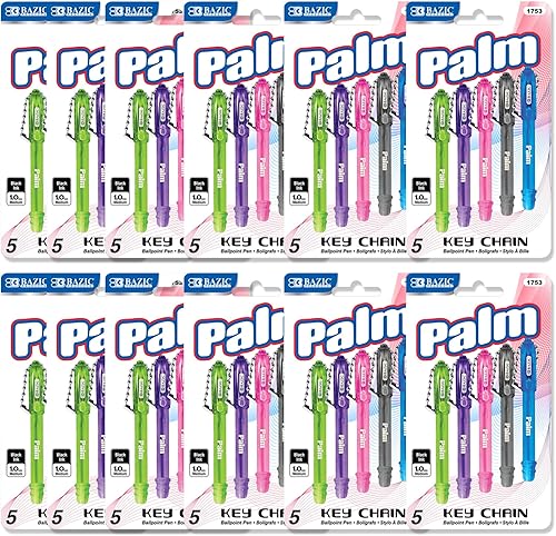 Miniatura 9 de BAZIC - Mini bolígrafos Palm con llavero, tinta negra de 0.039 pulgadas (0.039 in), escritura suave, (5paquete), 4 paquetes