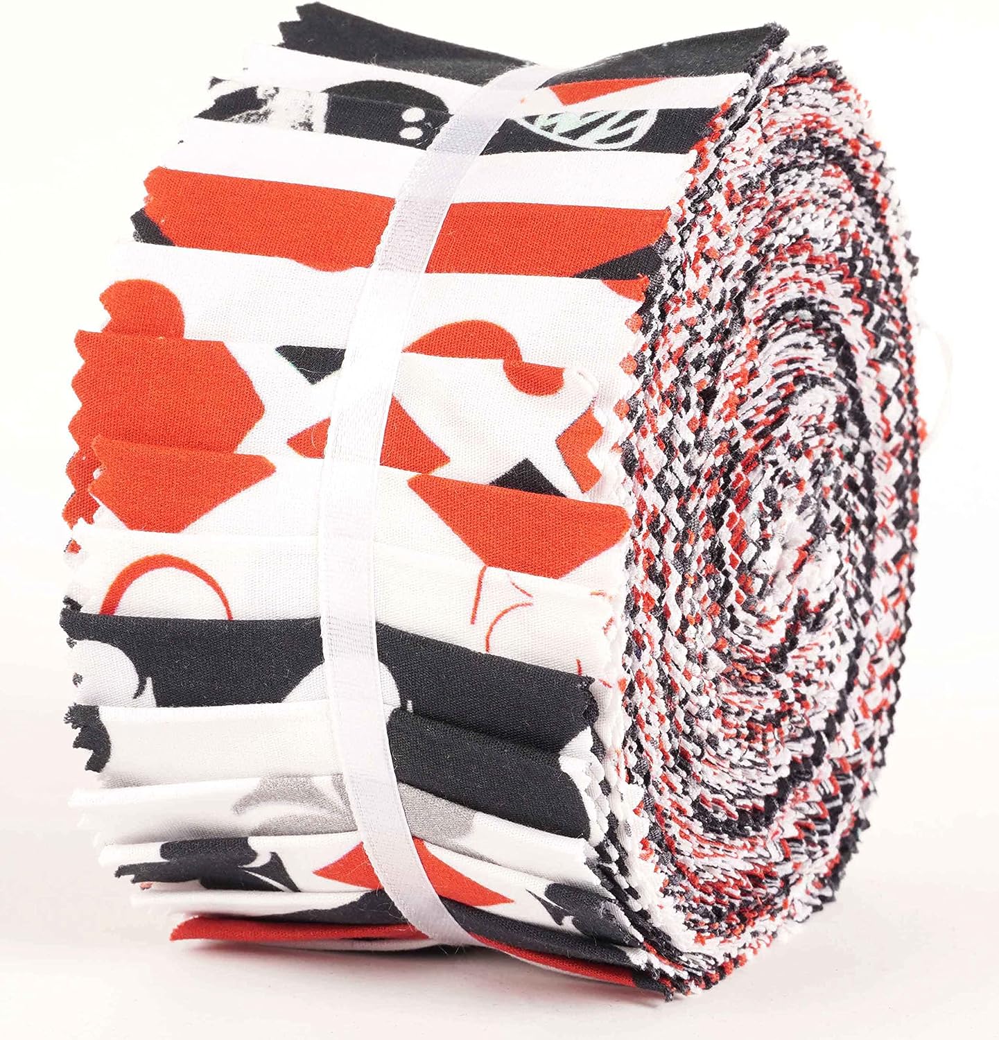 Soimoi 40Pcs Poker Card Print Cotton Precut Fabrics for Quilting Craft Strips 2.5 inches Jelly Roll - White & Black
