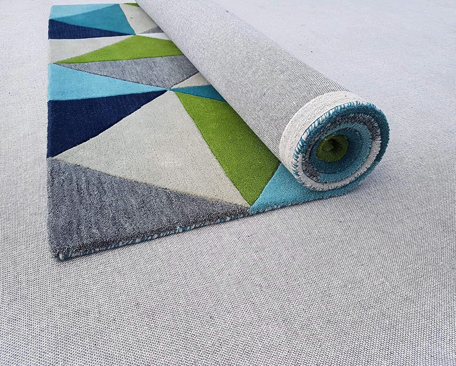 Hand-Tufted Wool Geometric Area Rug with Soft Plush Texture & Cotton Backing – Modern Designer Carpet for Bedroom & Contemporary Home Decor 9 x 13 Ft Multi/B