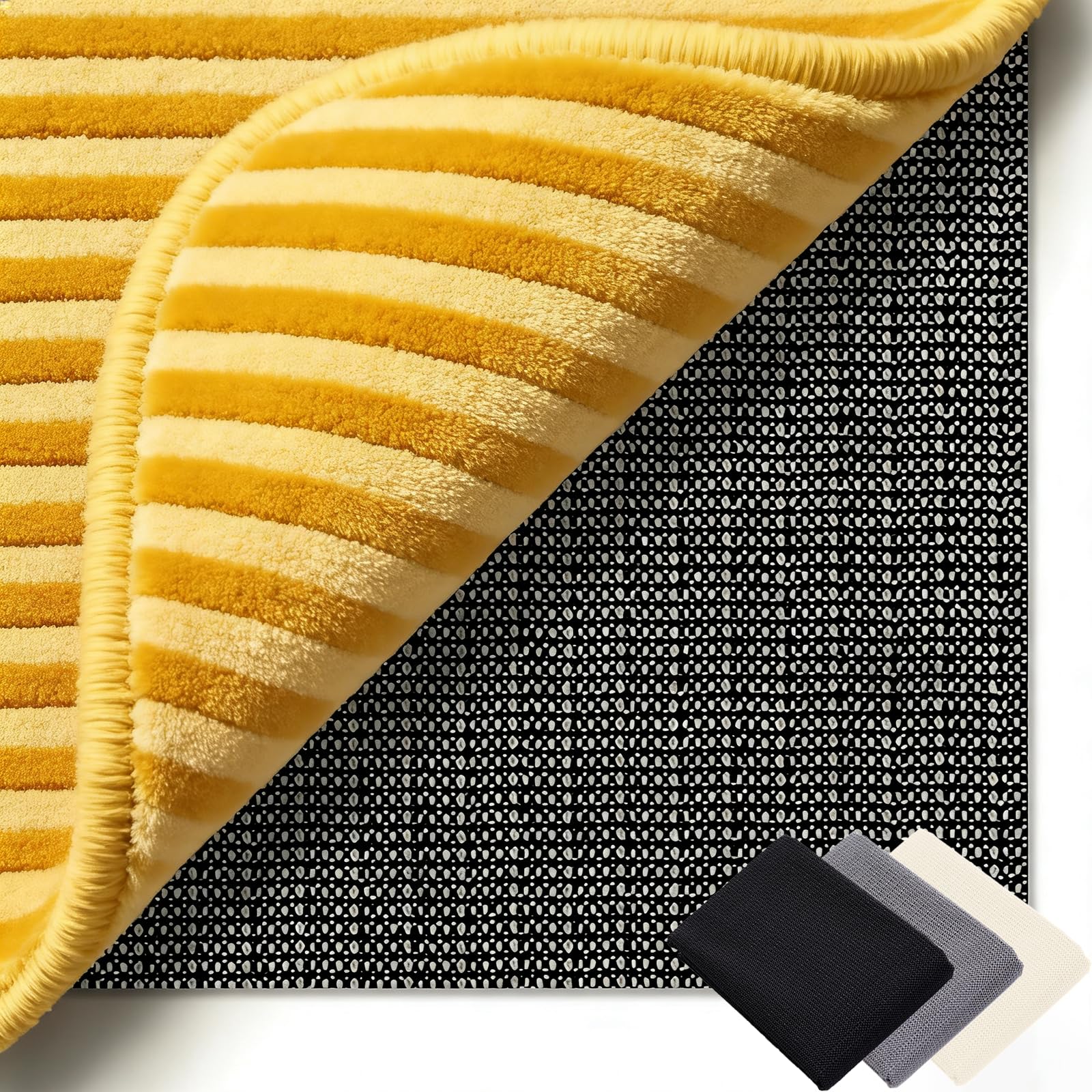 Antideslizante Alfombra 210 x 260 cm Multiusos de PVC, Lavable, Cortable, Reutilizable y sin Olores, PVC Multiusos Base de Antideslizante Adecuado para Parqué O Baldosas, Negro